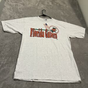 Vintage Florida Gators Shirt Mens XL Grey Striped Made in USA Single Stitch UF